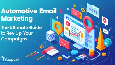 Automotive Email Marketing illustration showcasing key strategies discussed in the blog