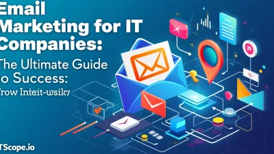 Email Marketing for IT Companies illustration showing strategies and success elements discussed in the blog