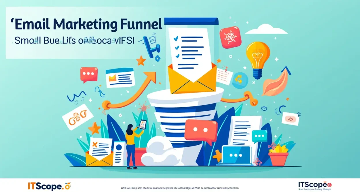 Email Marketing Funnel infographic showing steps and strategies