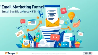 Email Marketing Funnel infographic showing steps and strategies