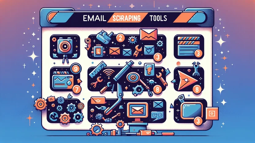 Email Scraping Tools - Illustration of a team collaborating on email marketing strategies for outsourcing