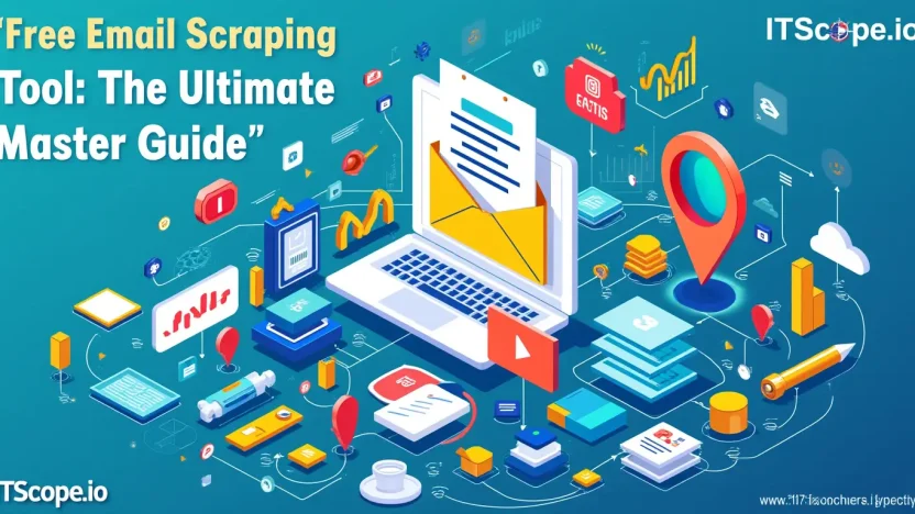 Free Email Scraping Tool illustration depicting email extraction strategies