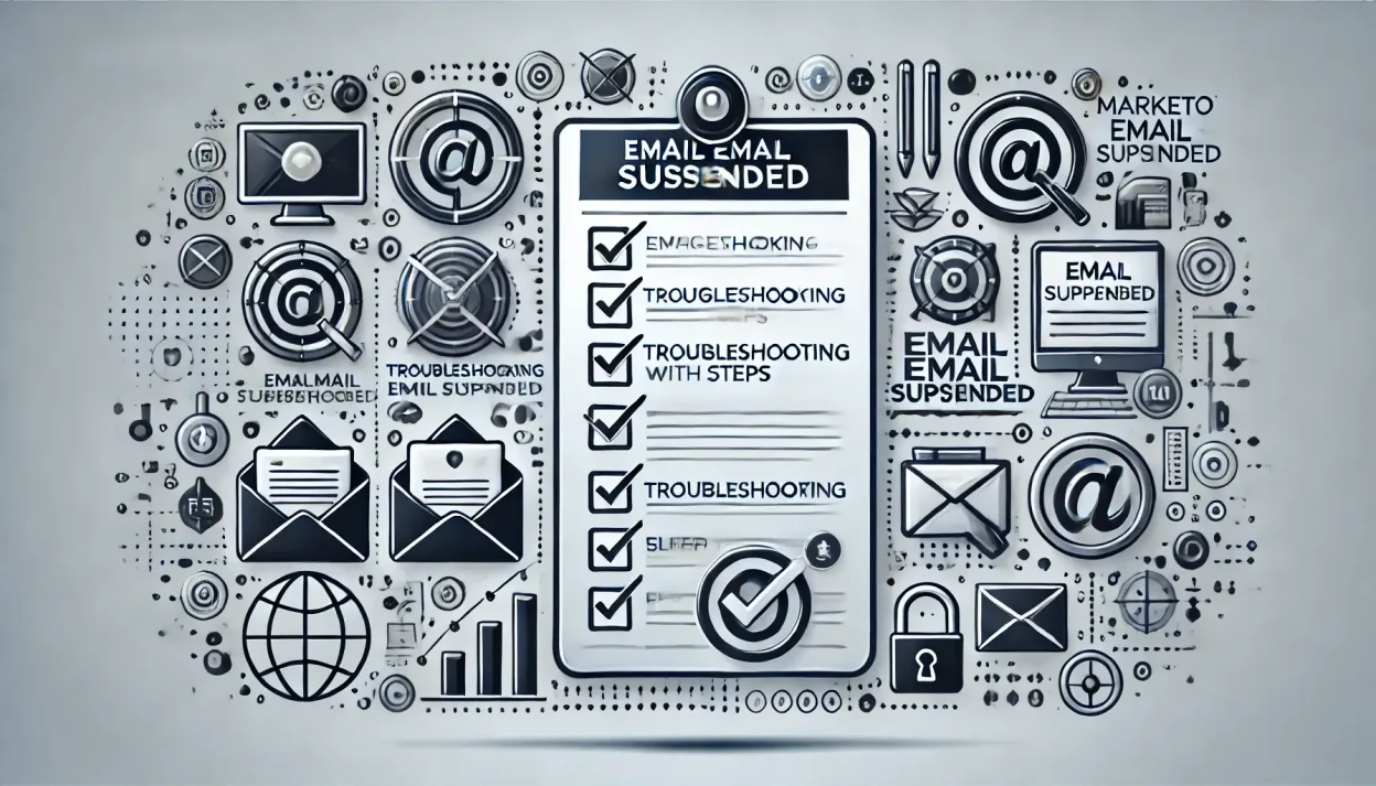 Marketo Email Suspended checklist illustration showing troubleshooting steps