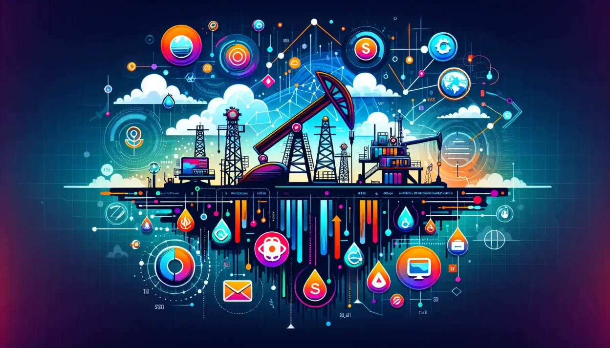 Oil and Gas Email List illustration showing data analytics and email marketing concepts