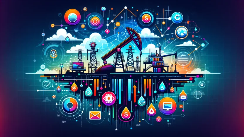 Oil and Gas Email List illustration showing data analytics and email marketing concepts