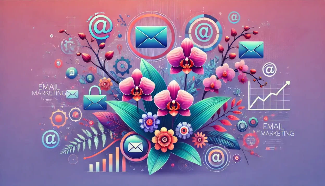 Orchid email marketing illustration showing key strategies in an engaging way