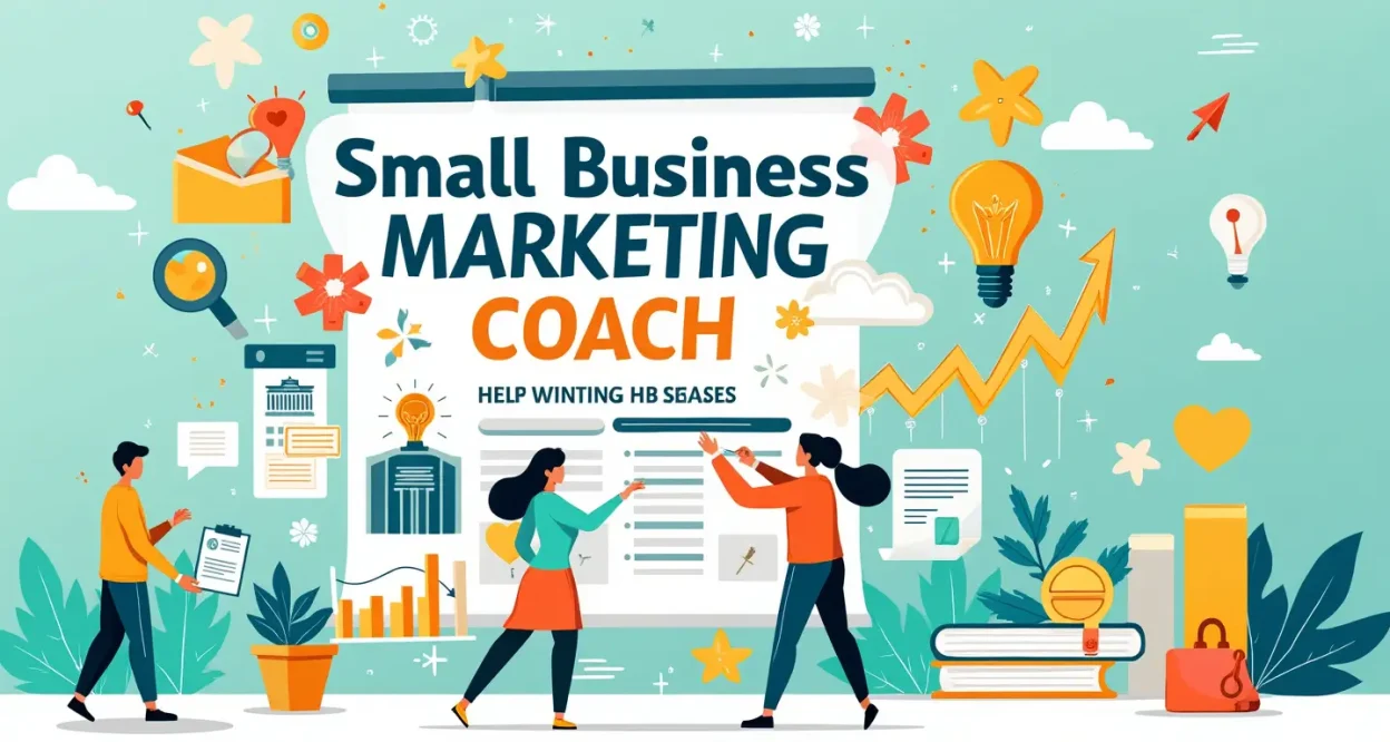 Small Business Marketing Coach guide cover illustrating key strategies discussed