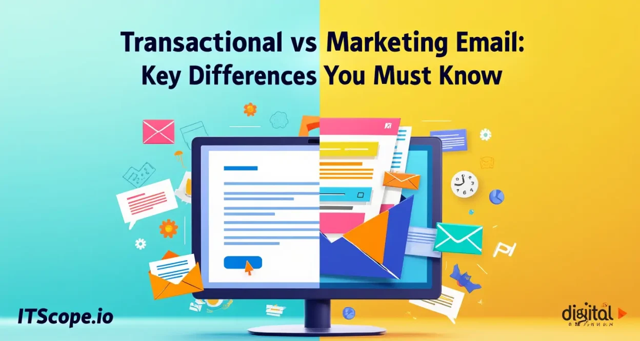 Transactional vs Marketing Email comparison illustration demonstrating their key differences as discussed in the blog.