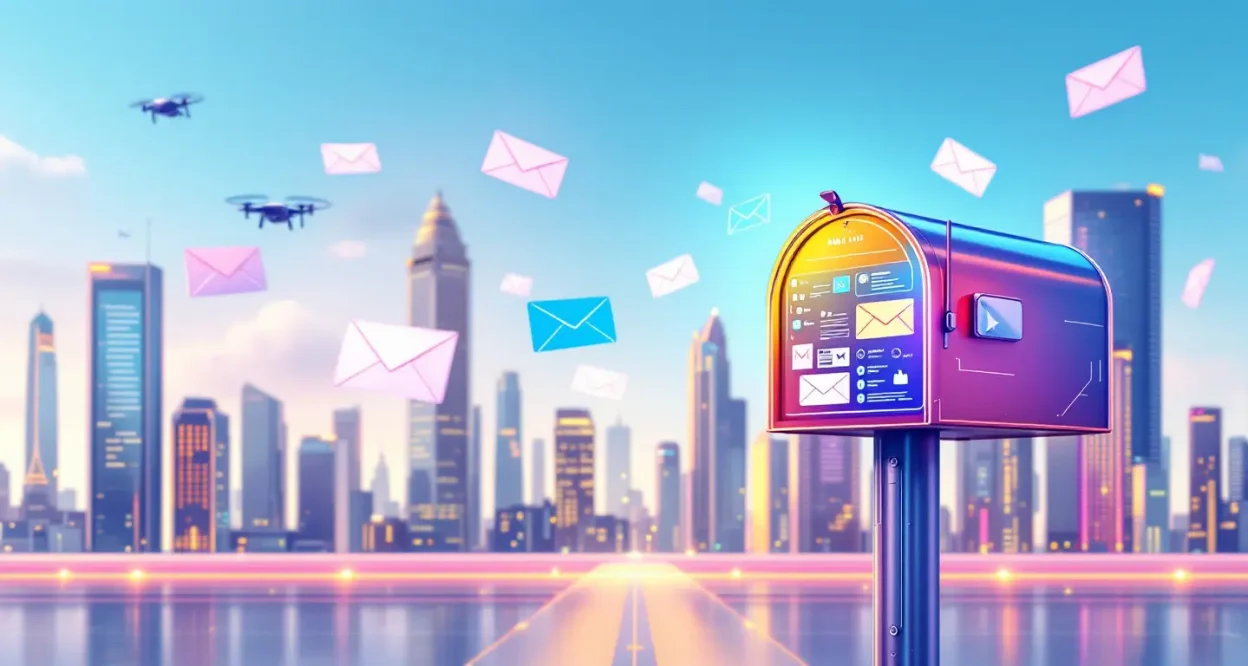 Advantages of Direct Mail Advertising illustrated with key concepts in modern marketing campaigns.