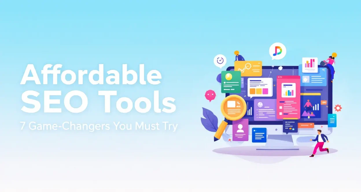 Affordable SEO Tools illustration showcasing top digital tools discussed in the article