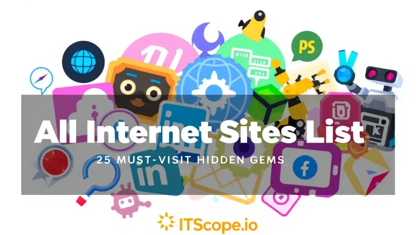 All Internet Sites List illustration featuring unique online destinations