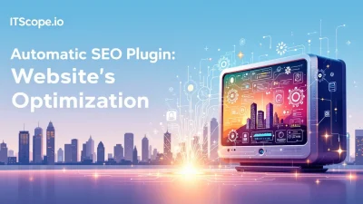 Illustration of an automatic SEO plugin optimizing a website, showcasing key elements discussed in the blog