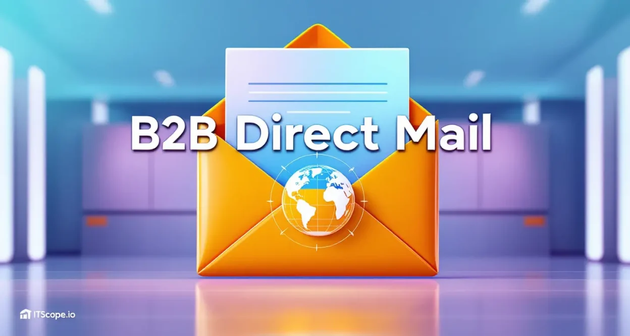 B2B Direct Mail guide illustration showing strategic elements in a direct mail campaign