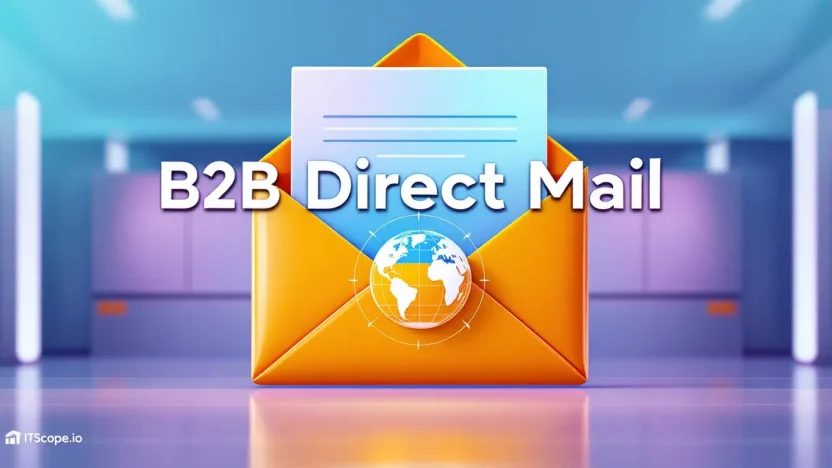 B2B Direct Mail guide illustration showing strategic elements in a direct mail campaign