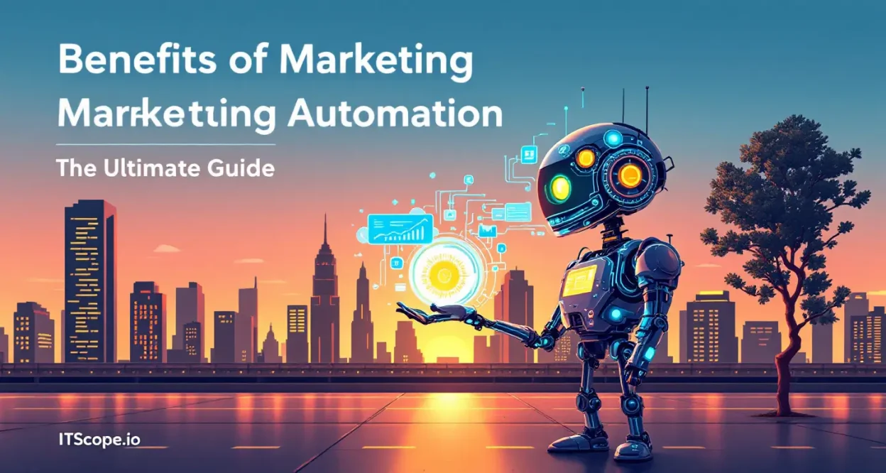 Benefits of Marketing Automation guide illustration showing key strategies