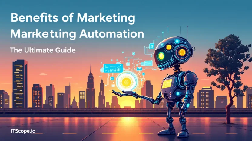 Benefits of Marketing Automation guide illustration showing key strategies