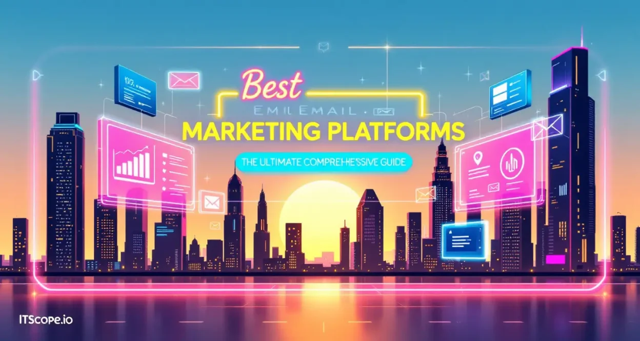 Best Email Marketing Platforms illustration showing digital marketing tools and strategies