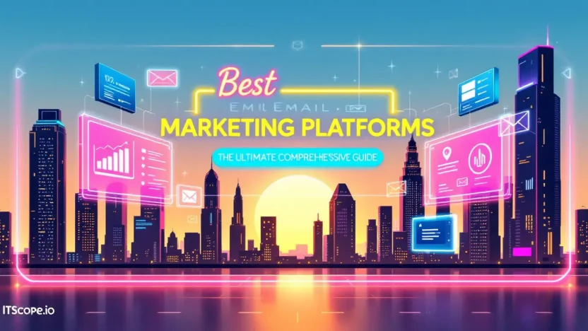 Best Email Marketing Platforms illustration showing digital marketing tools and strategies