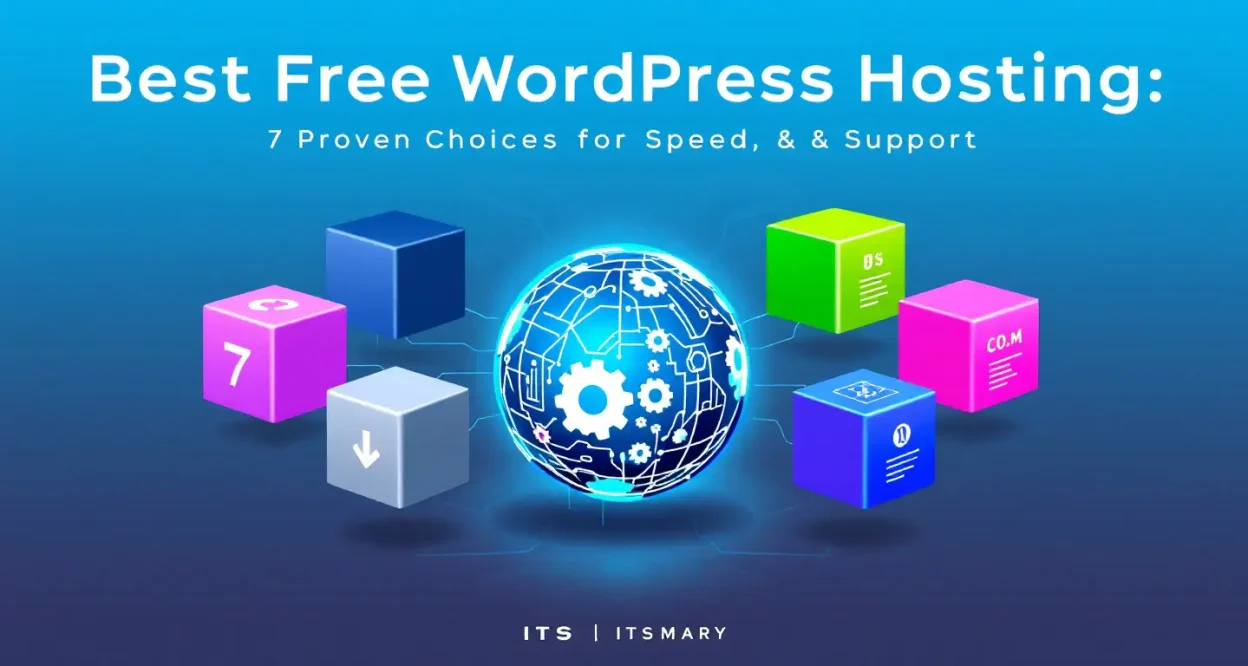 Best Free WordPress Hosting infographic highlighting key providers and features