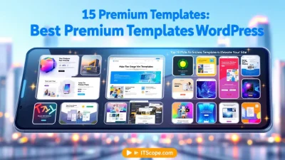 Best Premium Templates WordPress illustration showing top template choices for website design