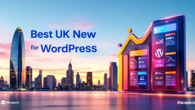 Best UK web hosting for WordPress providers compared in a lively illustration