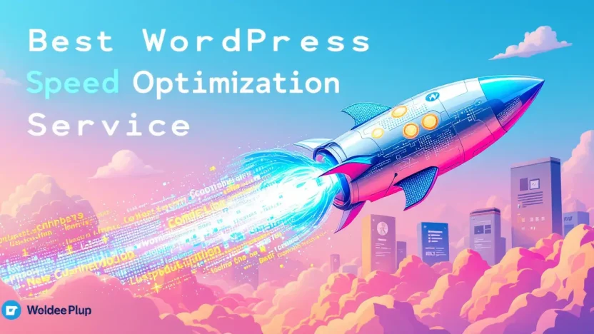 Best WordPress Speed Optimization Service illustration showing rapid website performance improvements