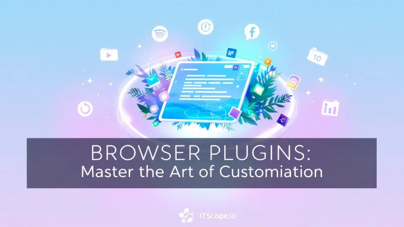 Illustration of browser plugins enhancing a digital experience, signifying customization concepts from the guide.