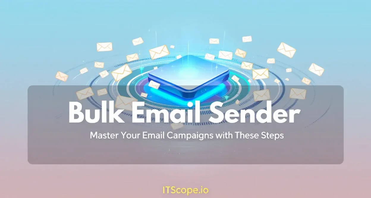 Bulk email sender illustration showing the process of managing email campaigns efficiently