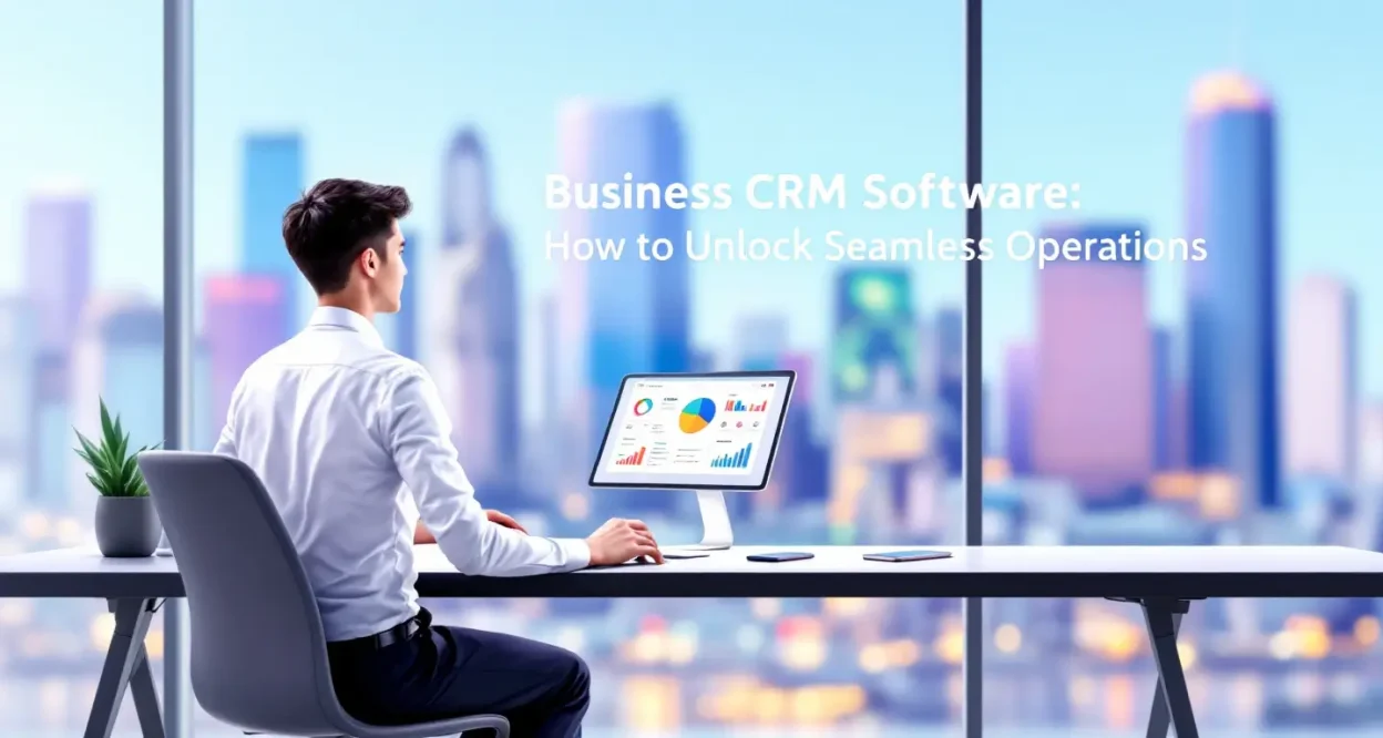 Business CRM software illustration depicting seamless operations integration