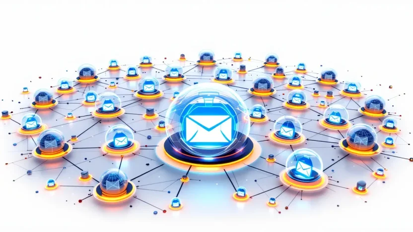 Business Email Database illustration showcasing strategic email outreach concepts