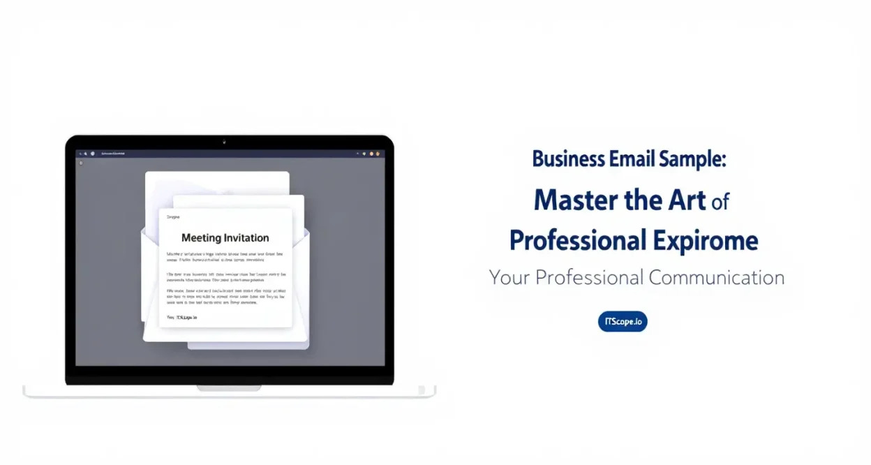 Business Email Sample illustration showcasing professional email tips and templates