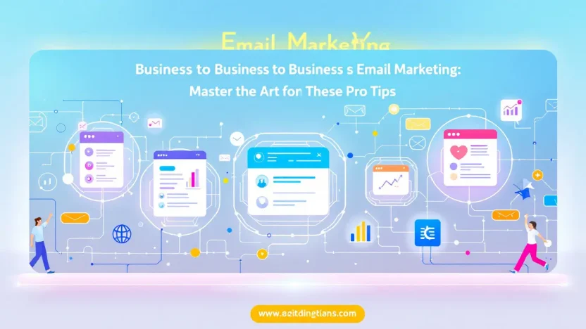 Business to Business Email Marketing illustration showing step-by-step processes and strategies discussed in the guide