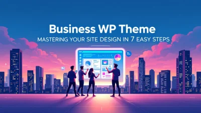 Business WP Theme illustration showcasing website design steps