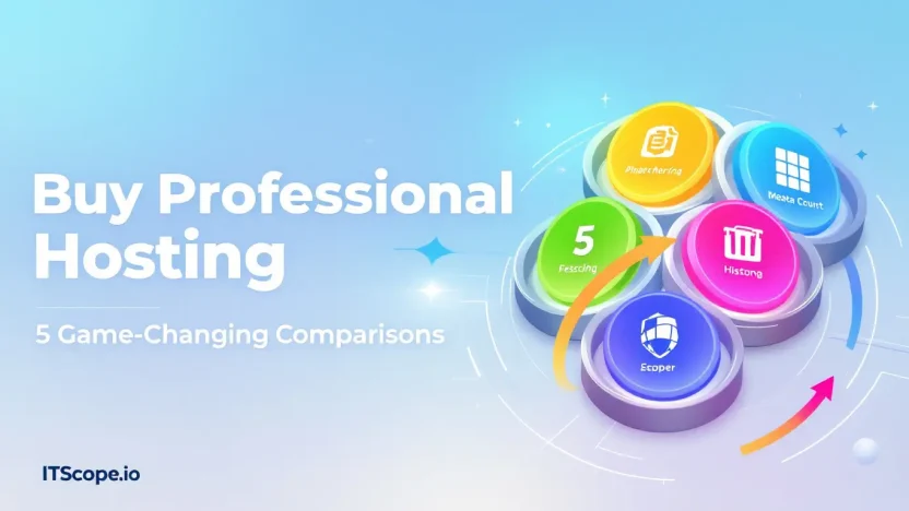 Buy Professional Hosting comparison illustration showcasing top hosting options