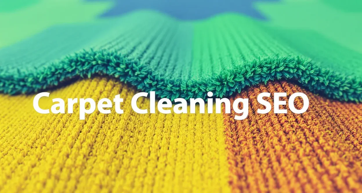 Carpet Cleaning SEO guide illustration showing strategies for maximum ROI