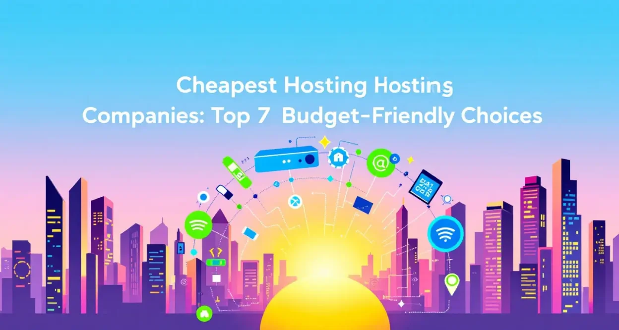 Cheapest Hosting Companies illustration showing affordable digital infrastructure options