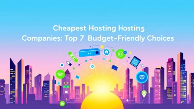 Cheapest Hosting Companies illustration showing affordable digital infrastructure options