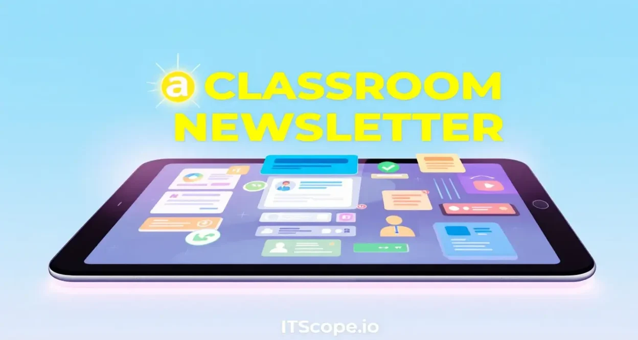 Classroom Newsletter illustration showing engaging digital newsletter concepts