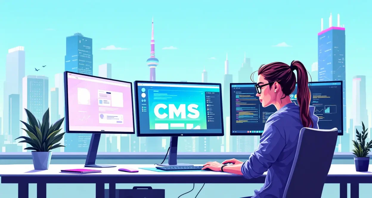 CMS Template illustration for building stunning websites