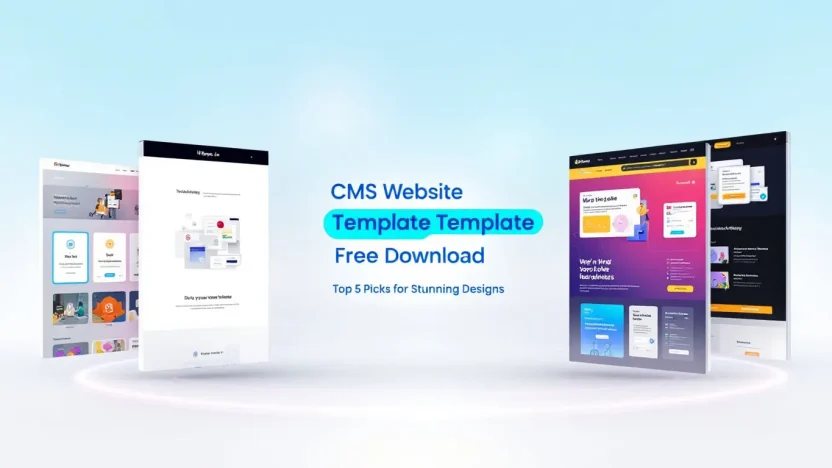 CMS website template illustration showing top free designs for download