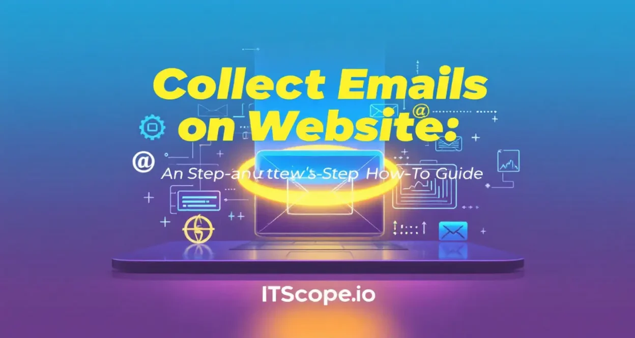 Collect Emails on Website illustration showing a subscription process