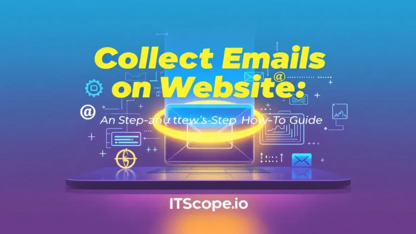 Collect Emails on Website illustration showing a subscription process