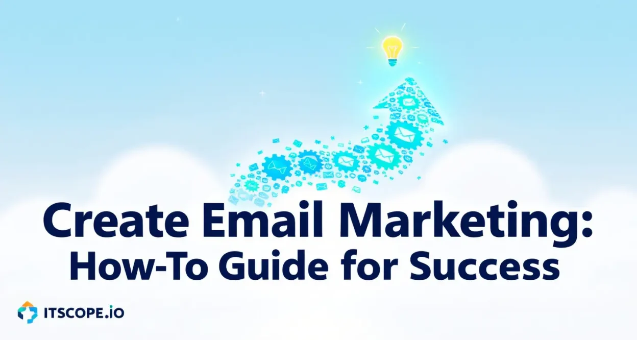 Create email marketing illustration showcasing step-by-step strategies