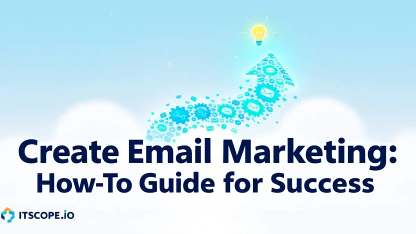 Create email marketing illustration showcasing step-by-step strategies