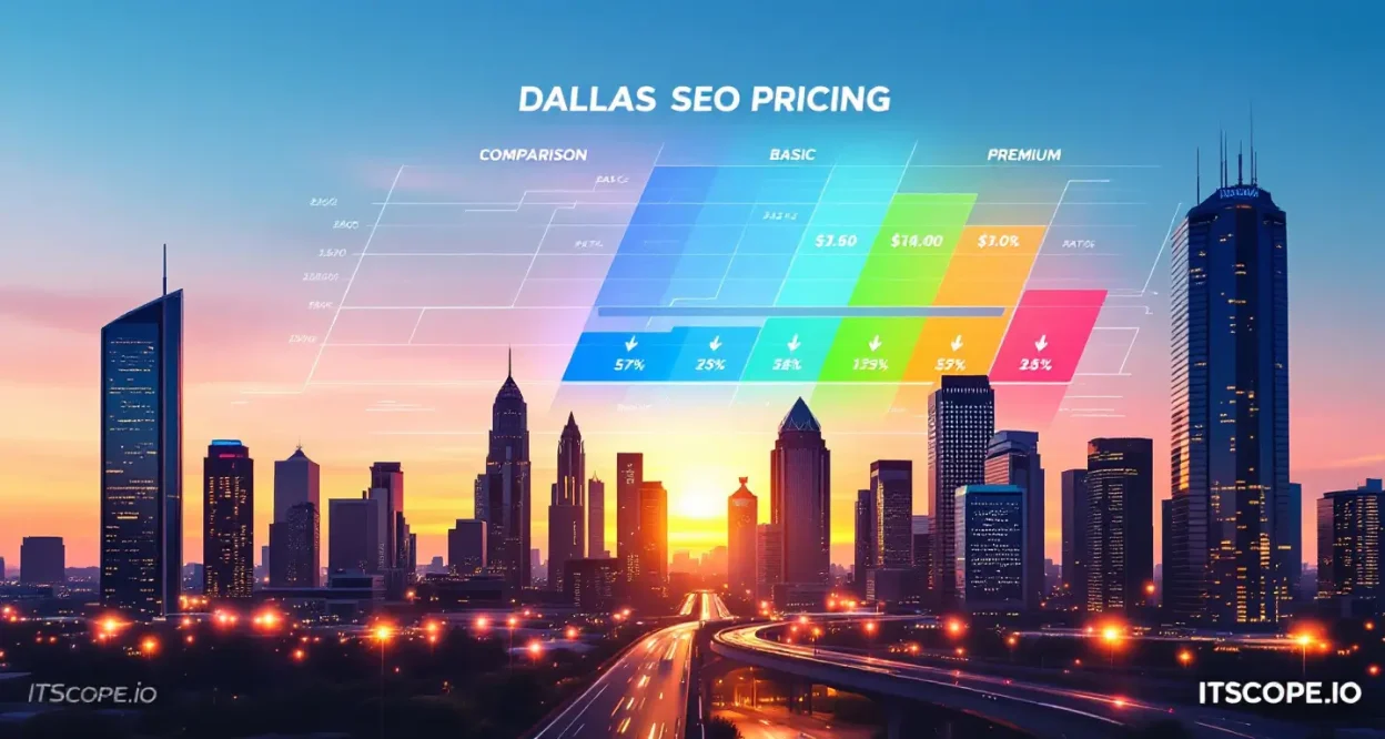 Dallas SEO Pricing comparison chart with Dallas skyline