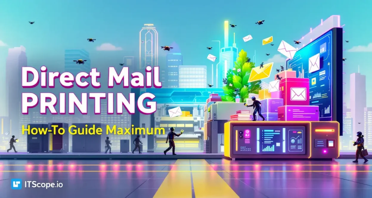 Direct Mail Printing and Mailing process illustration showing key strategies