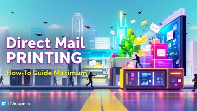 Direct Mail Printing and Mailing process illustration showing key strategies