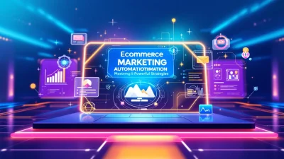 Ecommerce marketing automation illustration showing key strategies and interfaces discussed in the blog