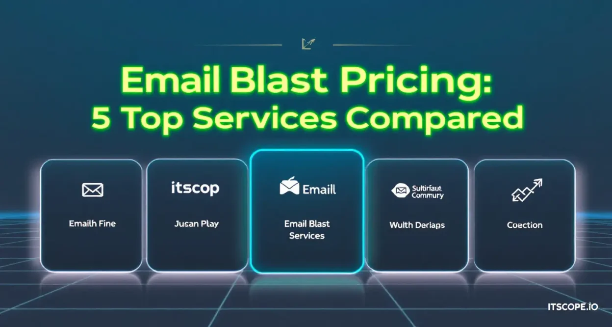 Email Blast Pricing infographic highlighting top service comparisons