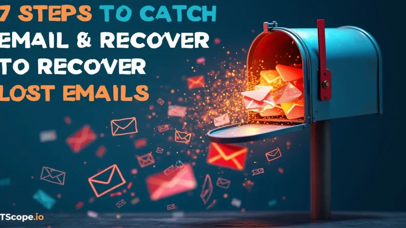 Email Dropped concept illustration depicting recovery steps from a falling mailbox